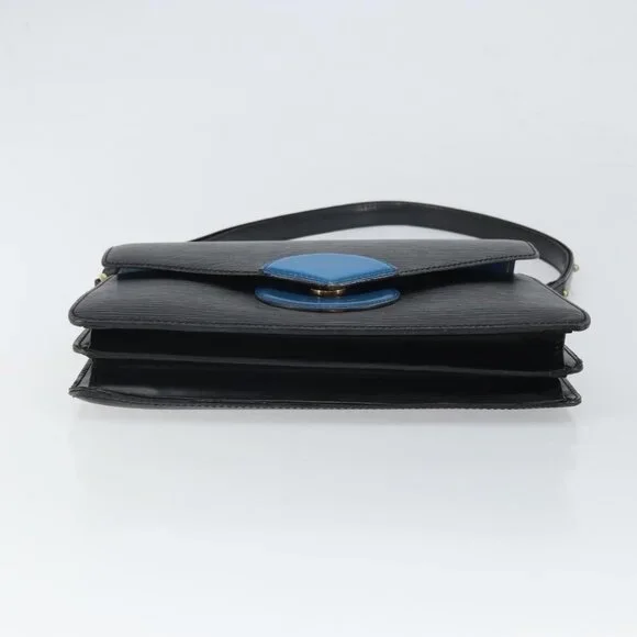 Authentic LOUIS VUITTON Epi Osh Shoulder Bag Black Blue M52445 LV - Picture 12 of 16